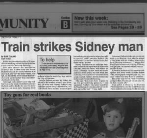 Train strikes Sidney man